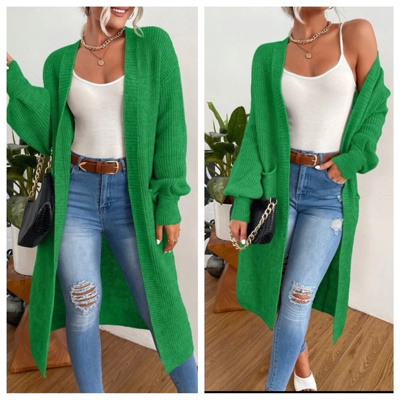 Cozy Open Front Knit Oversized Cardigan - Picture 3 of 3